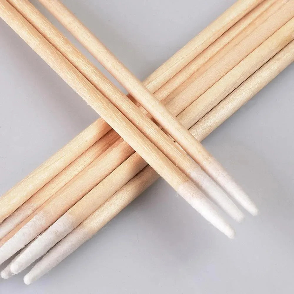 50/100/300/500 Nails Wooden Tip Cotton Stick Buds Disposable Ultra-Detail Corrector Nail Polish Remover Clean Sticks Manicure Tools