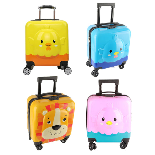 Kids Spinner Luggage 360 Degree Rotation Unisex Trolley Case Toddler Suitcase with Compartment Bag for Travel