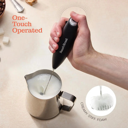 Mini Milk Frother Wand, Battery Operated Stainless Steel Mixer for Coffee, Lattes, Cappuccino