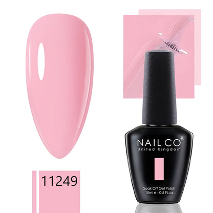 NAILCO 15ml Gel Nail Polish Nude Pink Gellak Color Series Gel Lacquer Set For Nails Glitter UV Nail Art LED Flower Gel Varnishes