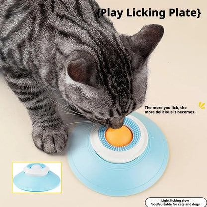 Non-Slip (Stay in Place) Dog Lick Ball Toy Slow Feeder for Dog Cat Liquid Food Calming Enrichment Toy for Bathing Grooming Anxiety Relief Lick Mat