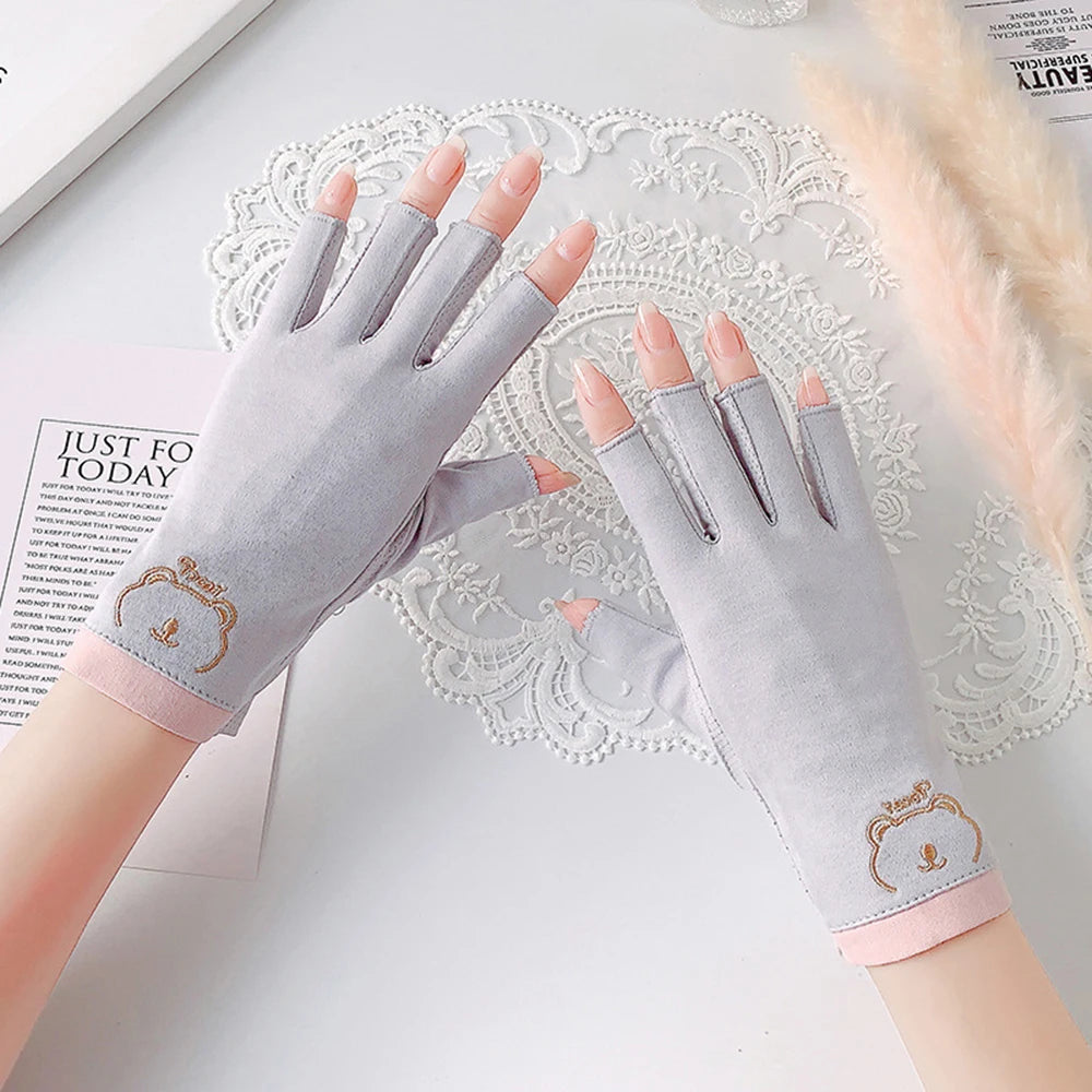 1 Pair Professional Anti UV Gloves for Nail Lamp Light Manicure Gloves 4Colors UV Protection Glove Elastic Breathable Salon Tool