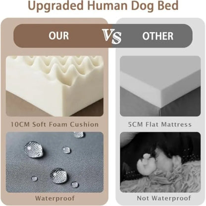 Human Dog Bed 71''x45''x12'' Size Fits Adult and Pet Washable Giant People Bed 10 CM Thick Memory Foam Large Oversize Pet Bed w
