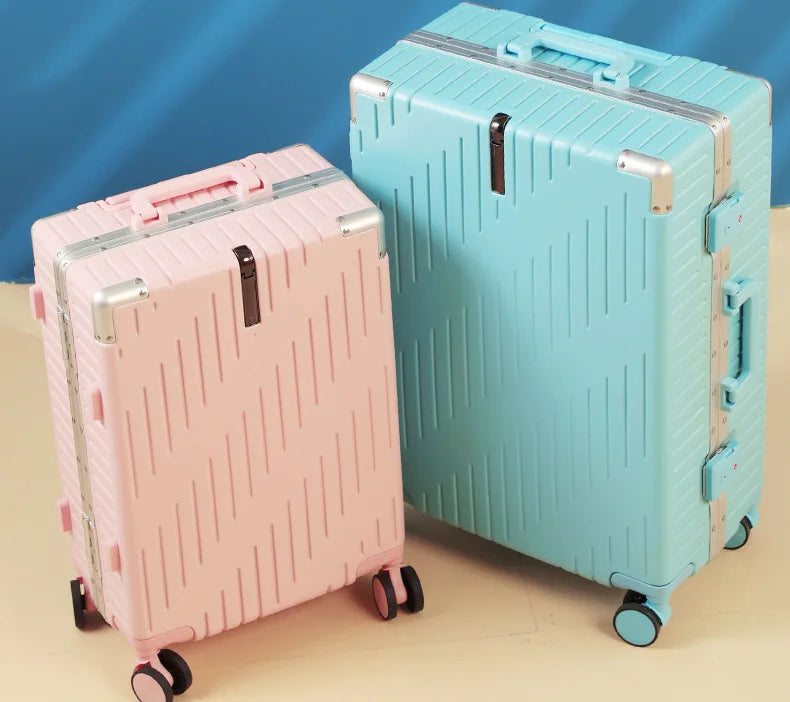 Large Capacity Aluminum Frame Luggage Spinner Wheels Travel Suitcase Durable for Men and Women 20/24 Inch