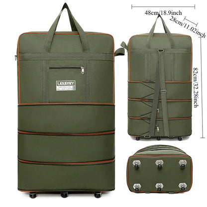 Folding Travel Bag Suitcase Spinner Wheel Abroad 158 Air Consignment Large Capacity Telescopic Duffle Bag