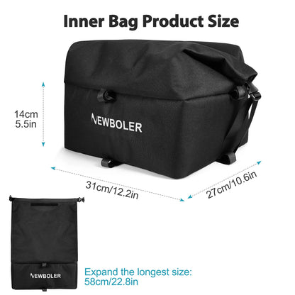 NEWBOLER E-Bike Luggage Rack Bag Heavy Metal Large Capacity Bicycle Rear Rack Basket Outdoor Travel Shopping MTB Road Bicycle