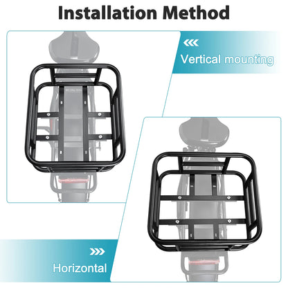 NEWBOLER E-Bike Luggage Rack Bag Heavy Metal Large Capacity Bicycle Rear Rack Basket Outdoor Travel Shopping MTB Road Bicycle