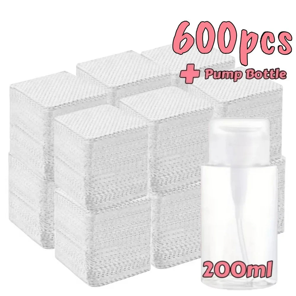 20/100/200/400/600pcs Lint-Free Nail Wipes Gel Cleansing Tissues Aluminum-Free Nail Polish Remover Pads for NaiArt Beauty Cleaning Care Tool