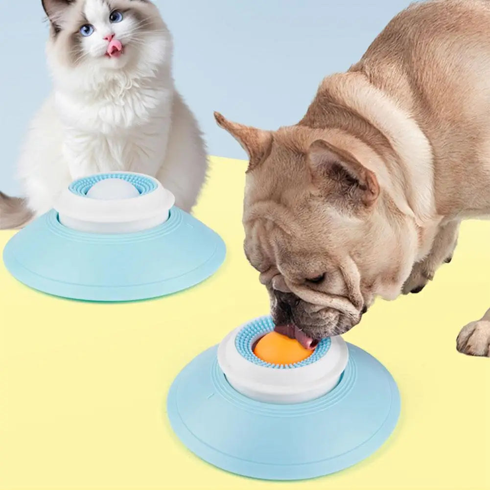 Non-Slip (Stay in Place) Dog Lick Ball Toy Slow Feeder for Dog Cat Liquid Food Calming Enrichment Toy for Bathing Grooming Anxiety Relief Lick Mat