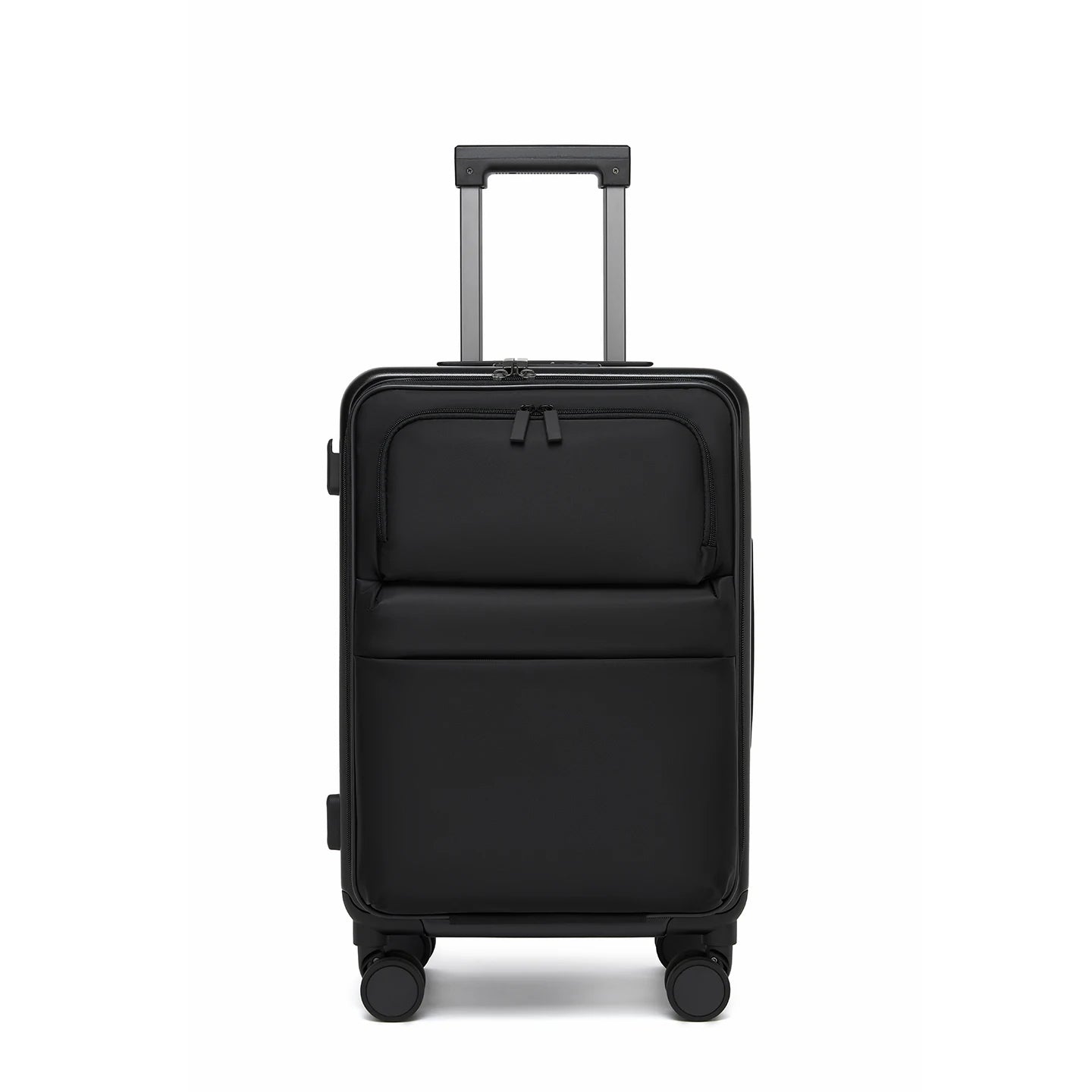 Front Opening Luggage Aluminum Frame Softside Luggage with Spinner Wheels Men Carry-On Luggage Women Travel Trolley Case 20 Inch