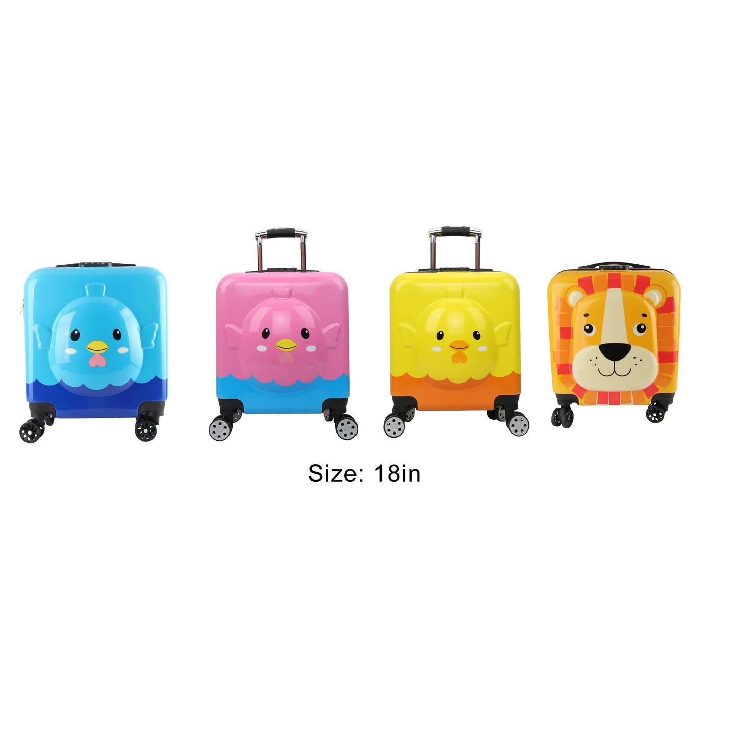 Kids Spinner Luggage 360 Degree Rotation Unisex Trolley Case Toddler Suitcase with Compartment Bag for Travel