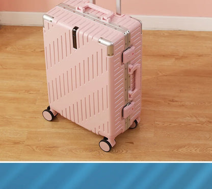 Large Capacity Aluminum Frame Luggage Spinner Wheels Travel Suitcase Durable for Men and Women 20/24 Inch