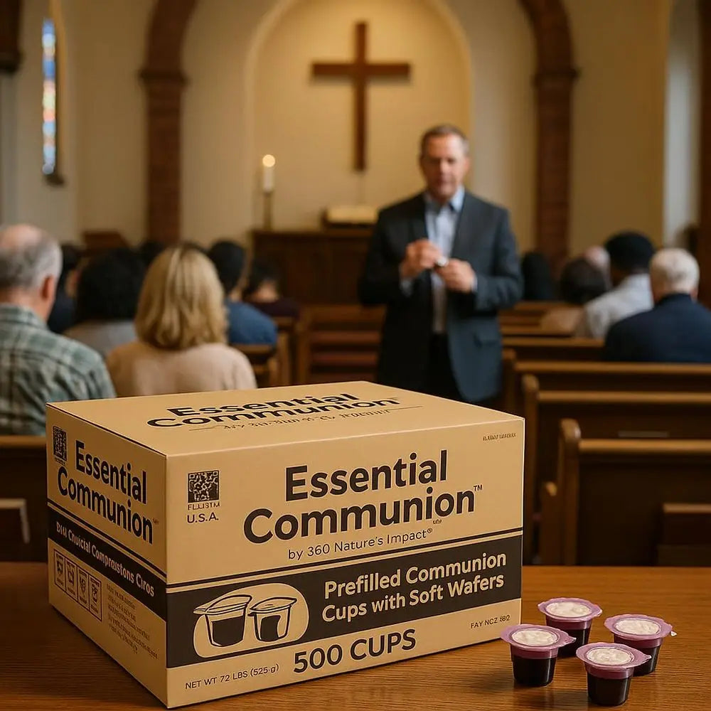 Concord Grape Juice and Wafer Set, 500-Count Prefilled Communion Cups for Church Services and Events