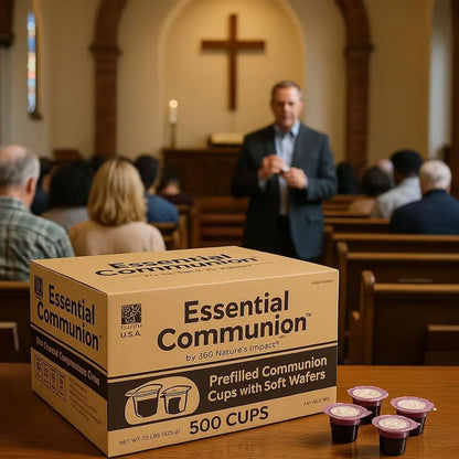 Concord Grape Juice and Wafer Set, 500-Count Prefilled Communion Cups for Church Services and Events