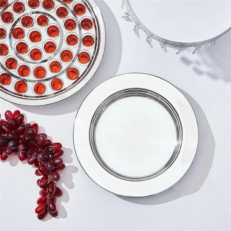 Holy Communion Tray Withcover Communion Plates Polished Church Supplies Ware Sets Plate Church Supplies Set