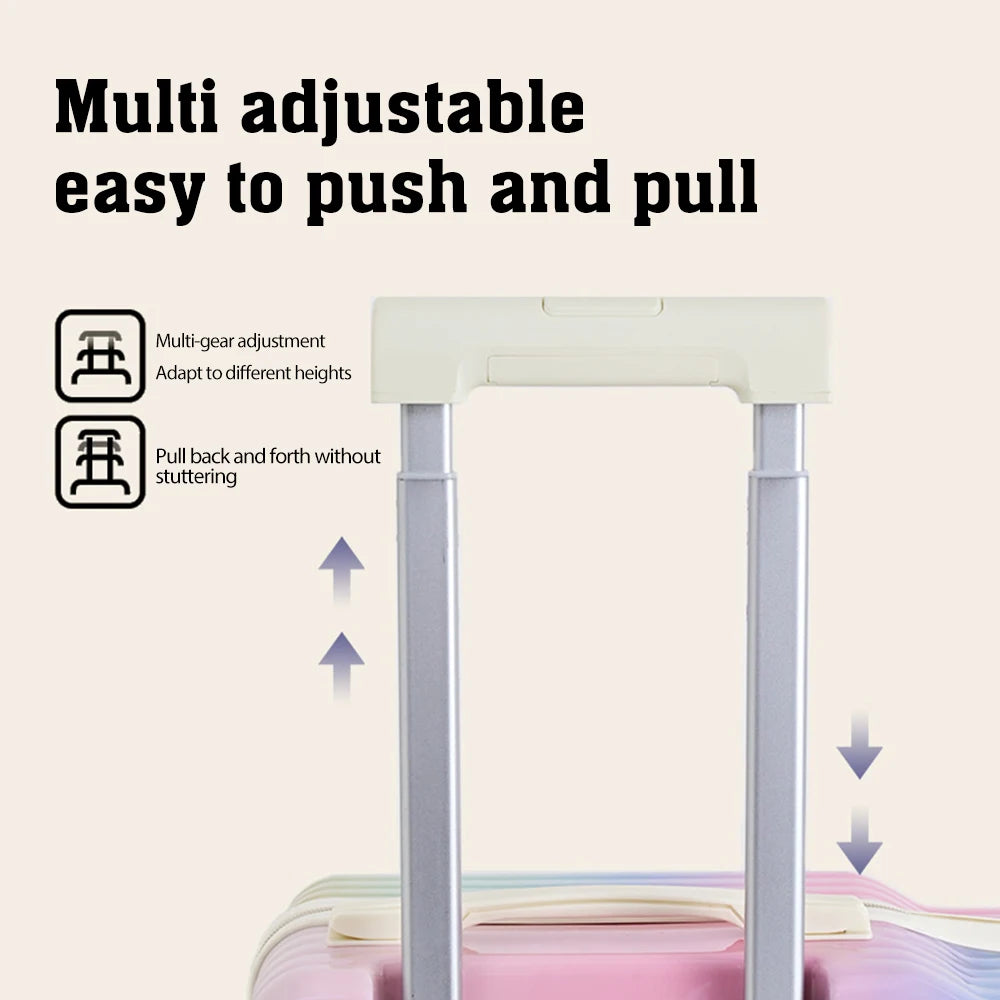 18"Hand Carry Luggage Portable Boarding Baggage 6 Wheels ZIPPER lock luggage Can Sit Down Kids Luggage