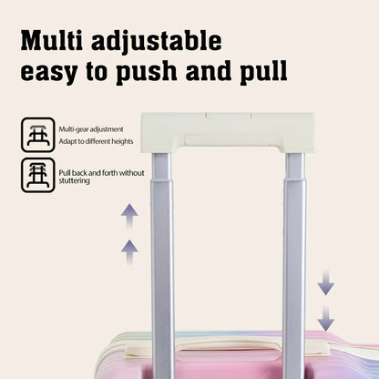 18"Hand Carry Luggage Portable Boarding Baggage 6 Wheels ZIPPER lock luggage Can Sit Down Kids Luggage