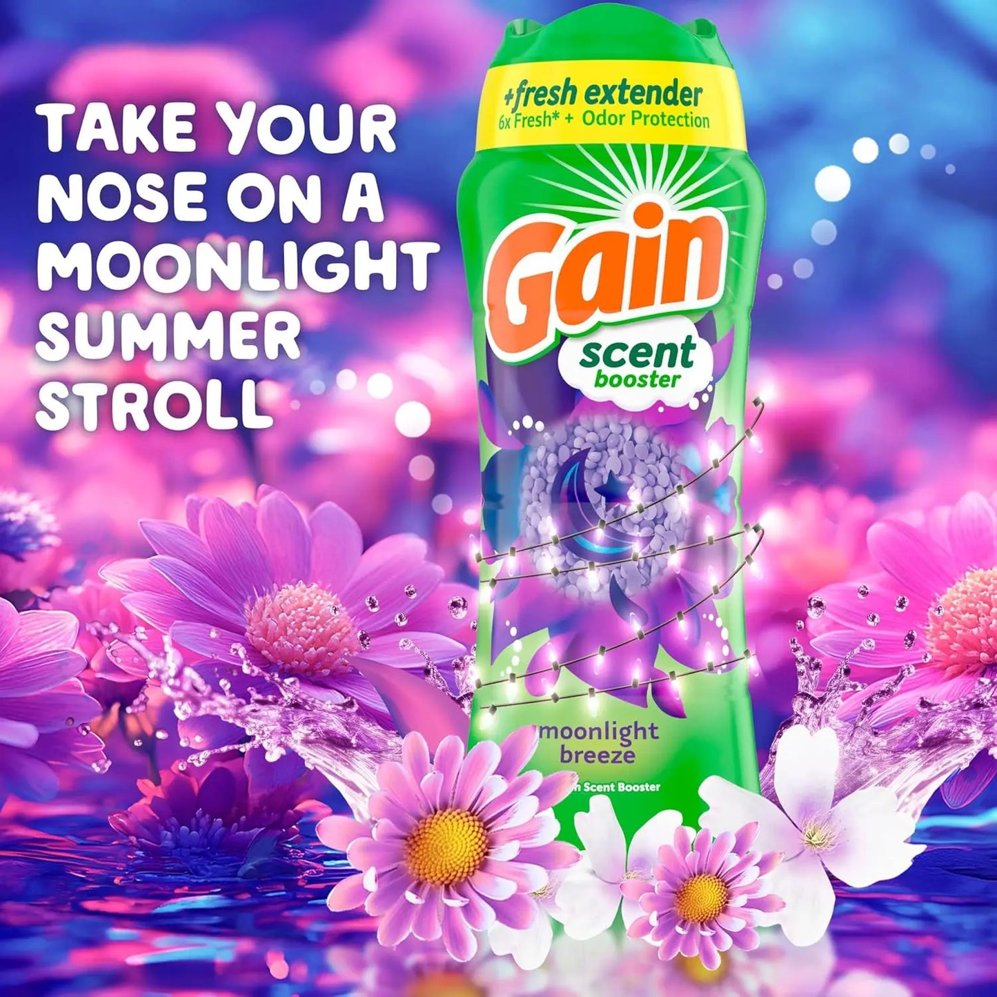 Gain In-Wash Laundry Scent Booster, Moonlight Breeze Scent, 24.0 OZ, Fresh Extender + Odor Protection