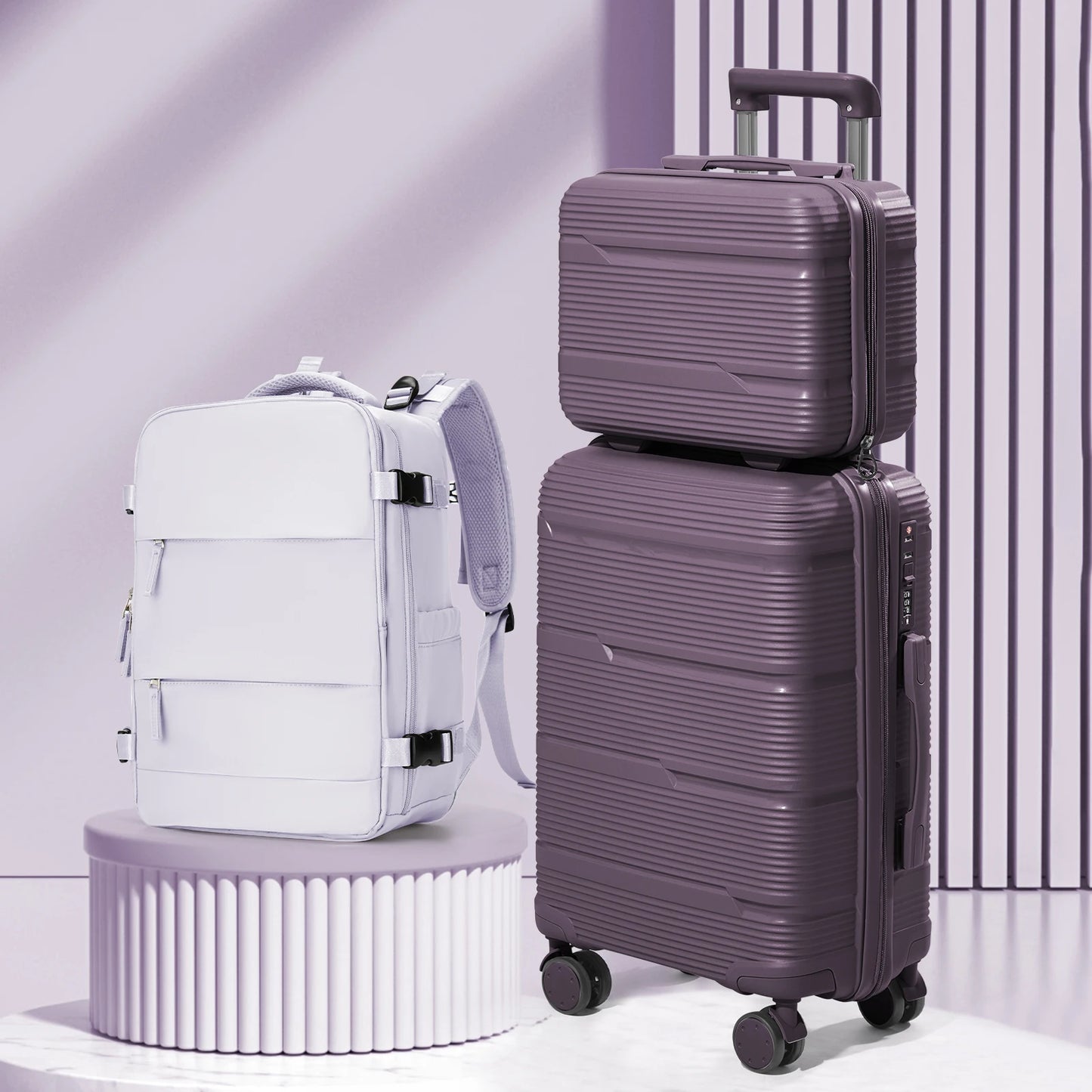 Travel Suitcase set 3 Piece Rolling Carry on Luggage Set Women Men Trolley Case Backpack Boarding Cabin Suitcase Wheels 20 24''