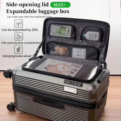 Expandable Luggage, Large-Capacity Thickened Trolley Case, 24-inch Travel Suitcase, Luggage with Combination Lock, Sturdy and Durable