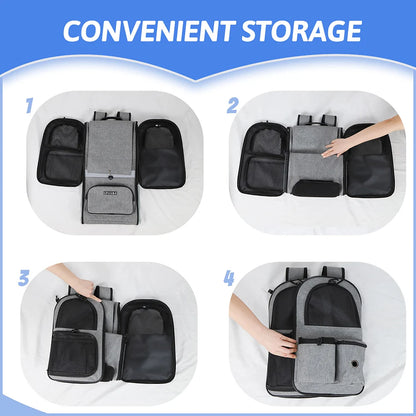 Dog Carrier Bag Pet Double Shoulder Backpack Sturdy Frame Breathable Foldable Dog Double Doors Bag Fits 20 lbs Pets Travel Set
