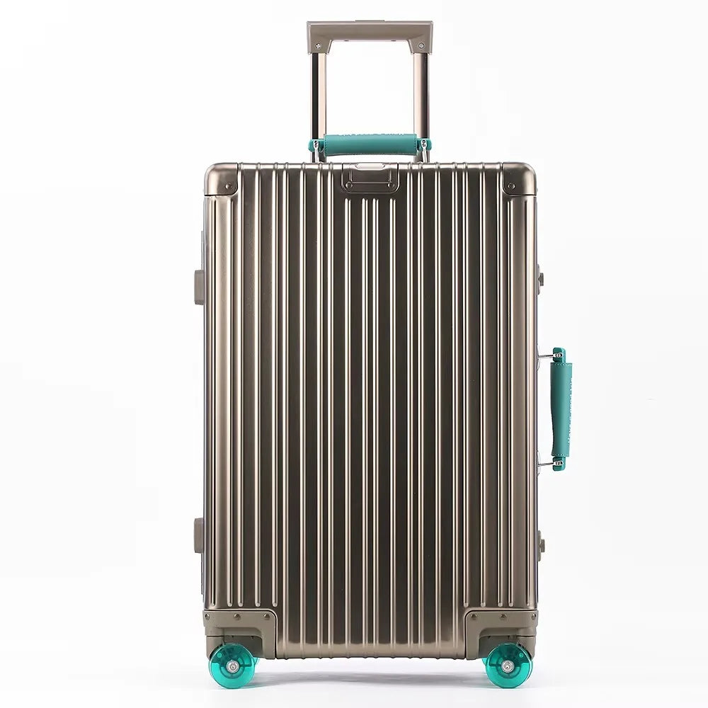 All Aluminum-Magnesium Suitcase Travel Rolling Luggage Alloy Trolley Case Bag with Spinner Silent Wheel TSA Lock Carry-On Cabins