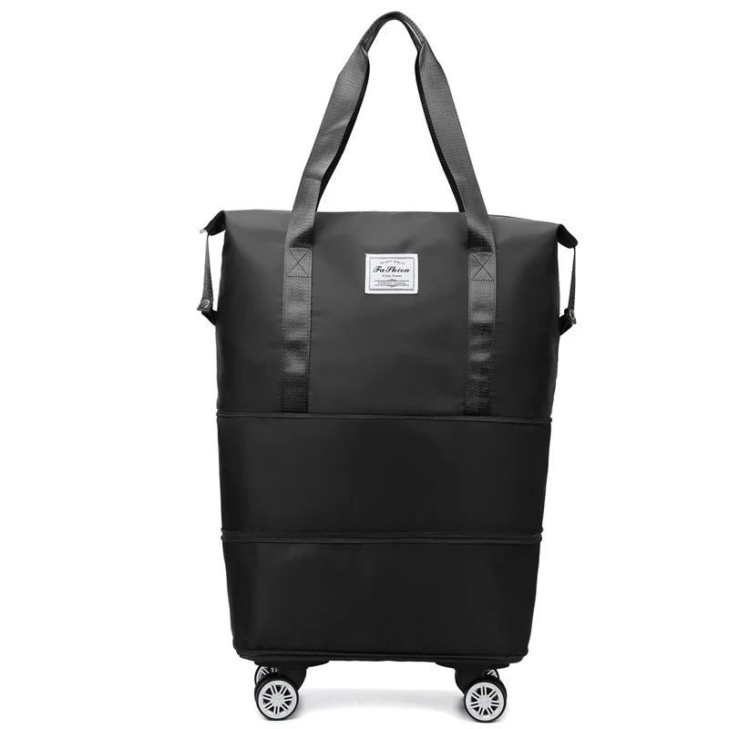 Large Capacity Travel Bag with Spinner Wheels Waterproof Wet Dry Separation Expandable Luggage for Students Business Maternity