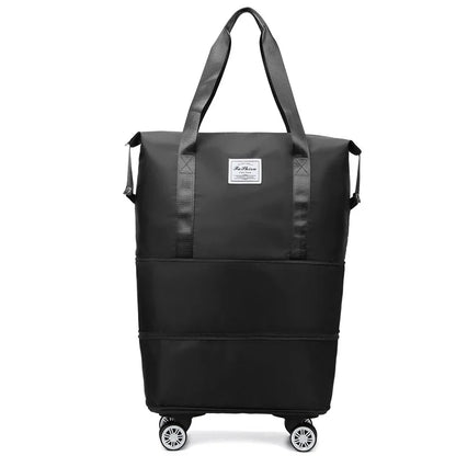 Large Capacity Travel Bag with Spinner Wheels Waterproof Wet Dry Separation Expandable Luggage for Students Business Maternity