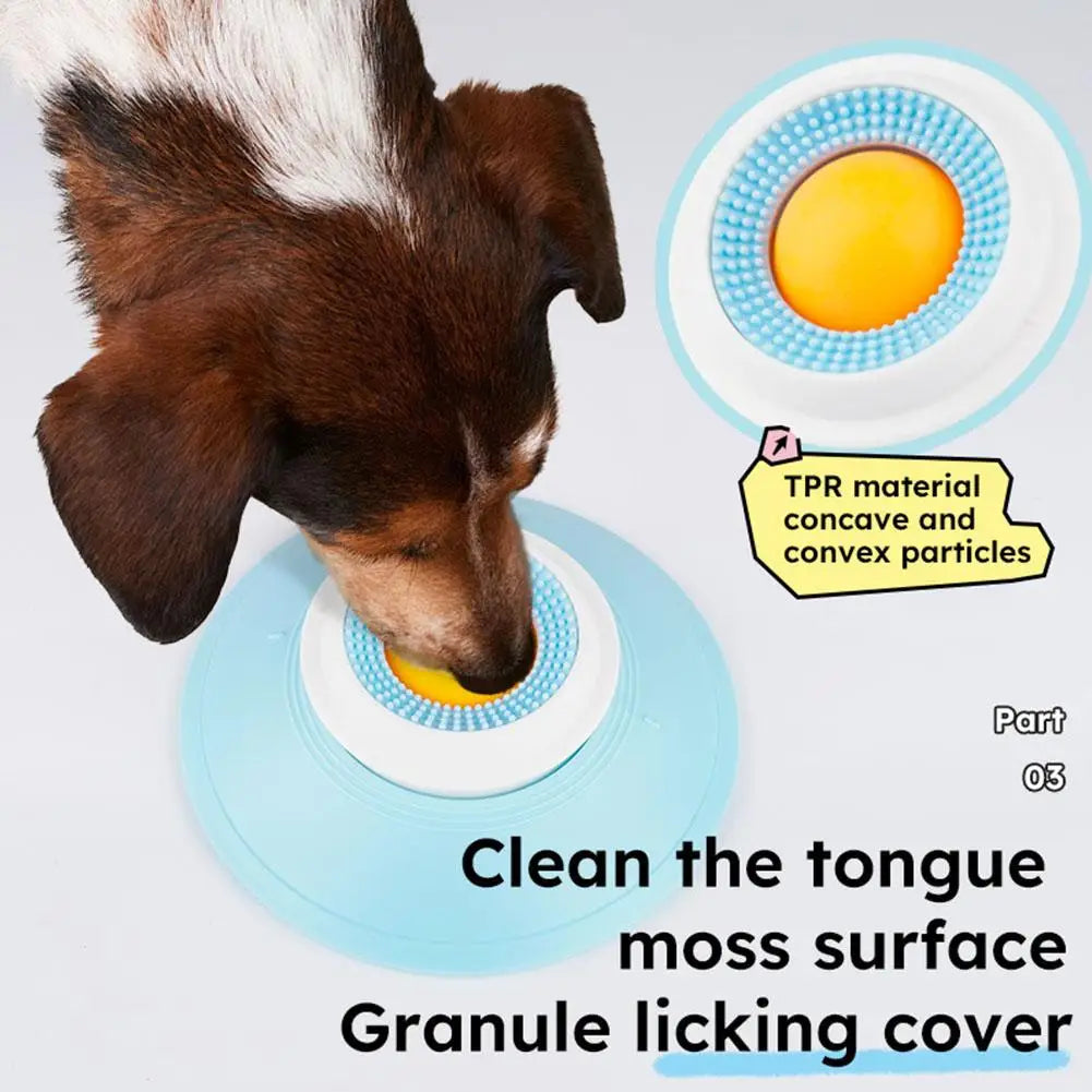 Non-Slip (Stay in Place) Dog Lick Ball Toy Slow Feeder for Dog Cat Liquid Food Calming Enrichment Toy for Bathing Grooming Anxiety Relief Lick Mat