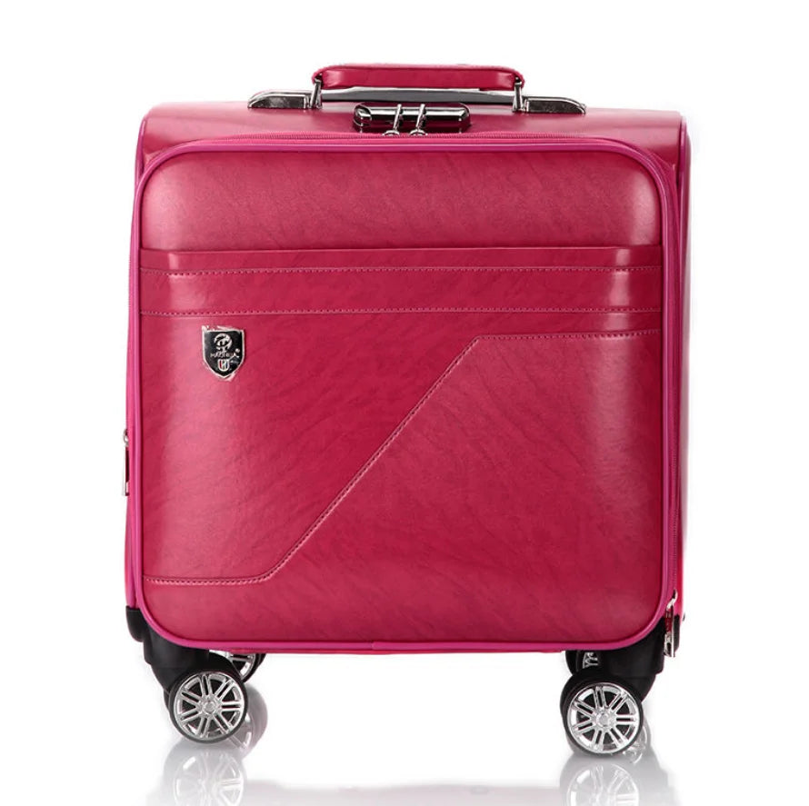 Men Business Travel Rolling Luggage Suitcase Under Seat Carry on Suitcases 18 Inch Travel Luggage Bag with 4 Spinner Wheels