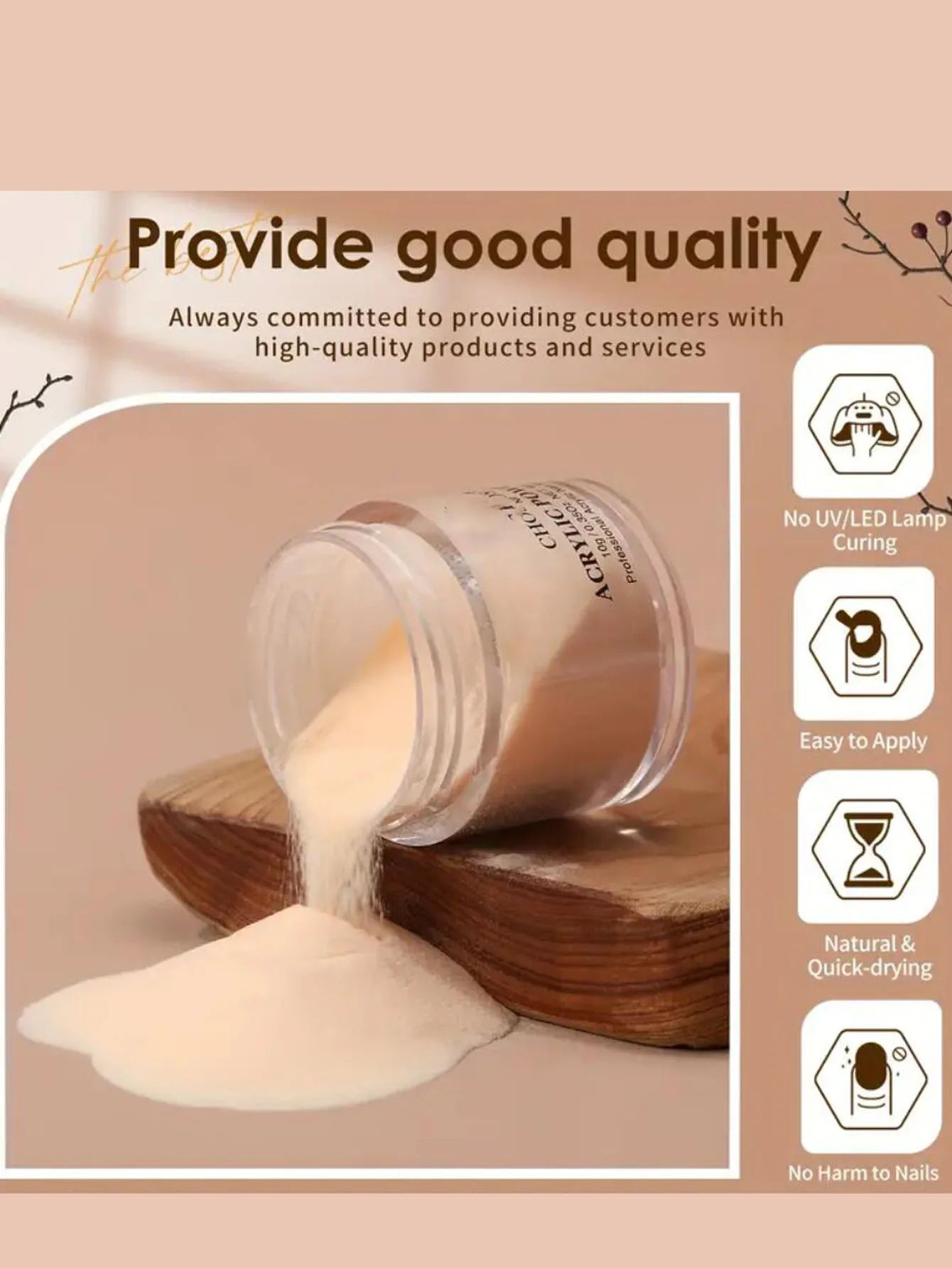 6/12 Colors Nail Acrylic Powder Set Nude/Pink/Brown Nails Crystal Powder for Nail Art Tips Extension 3D Carving Dipping Powder FA