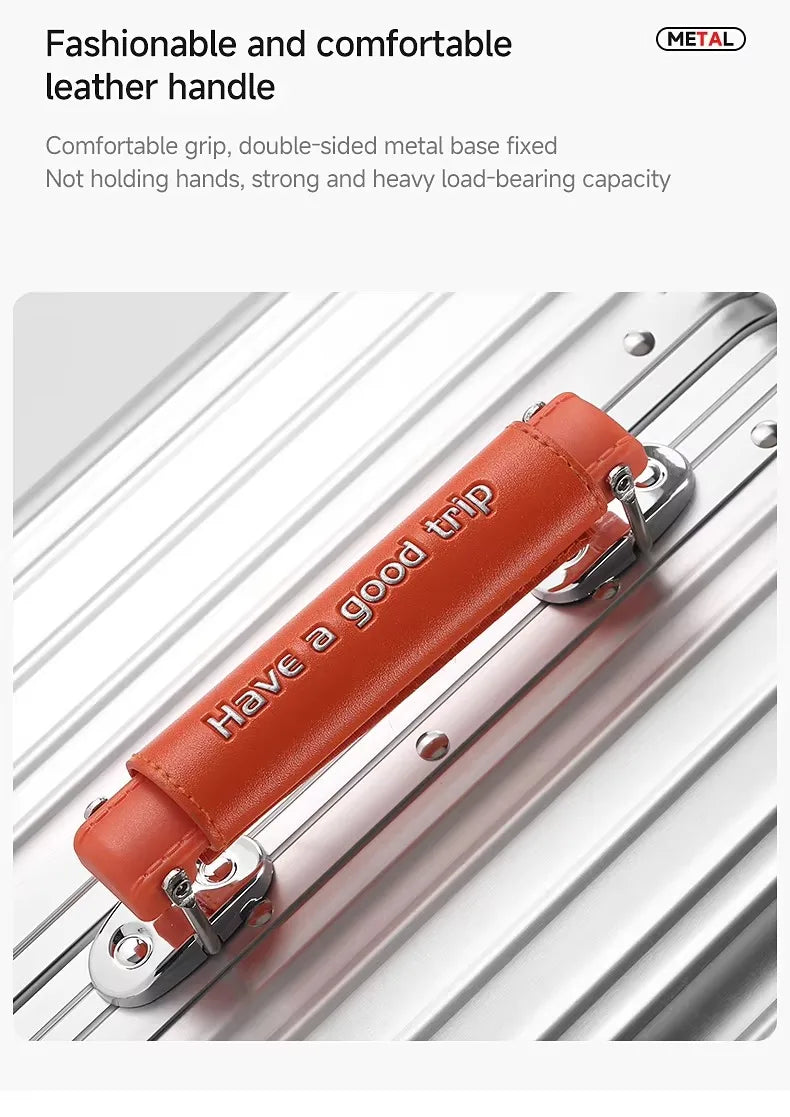 All Aluminum-Magnesium Suitcase Travel Rolling Luggage Alloy Trolley Case Bag with Spinner Silent Wheel TSA Lock Carry-On Cabins