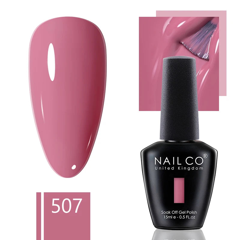 NAILCO 15ml Gel Nail Polish Nude Pink Gellak Color Series Gel Lacquer Set For Nails Glitter UV Nail Art LED Flower Gel Varnishes