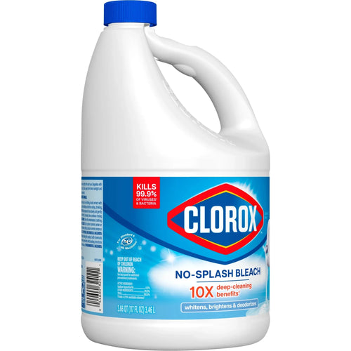 Clorox Splash-Less Liquid Bleach Cleaner, Regular Scent, 10X DEEP CLEANING BENEFITS,117 fl oz
