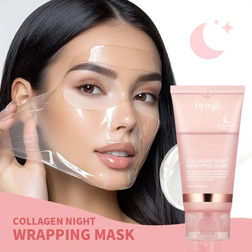Radiant Glow Night Mask Set Collagen Overnight Wrapping Peel Off Facial Mask Set Korean Collagen Night Wrapping Mask Deeply Hydrates Night Care Mask Cream