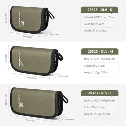 Spoon Spinner Fly Fishing Lures Bag Baits Storage Carrying Case Lure Storage Wallet With Zipper Nylon Green Cloth Tackle Bag