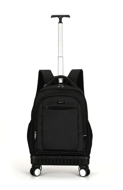 Men Travel Trolley Backpack Rolling Luggage Backpack Trolley Bag with Wheels Business Wheeled Backpack Cabin Carry on Luggage