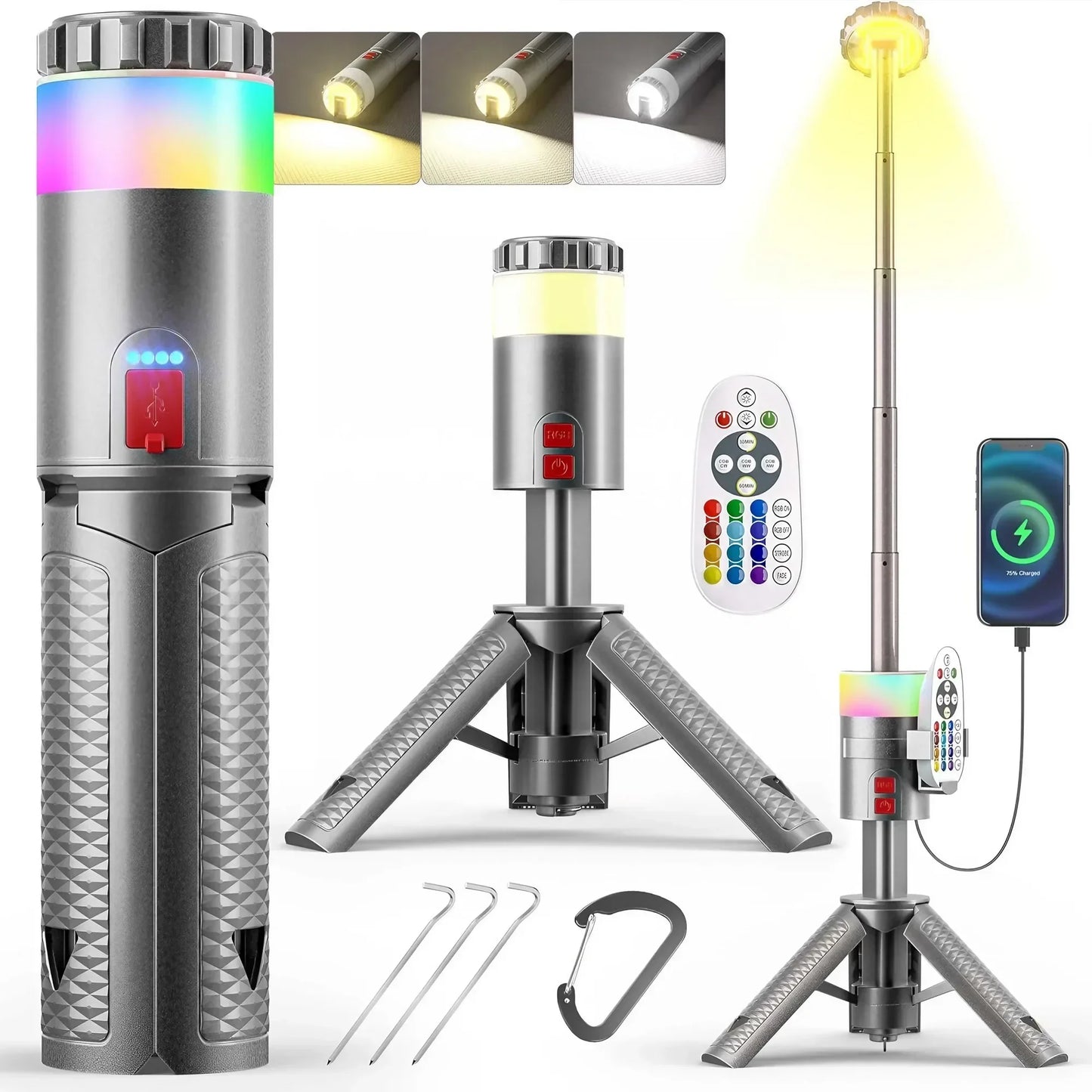 Outdoor Camping LED Lantern 6000mAh Rechargeable High Brightness Long Lasting Portable Light