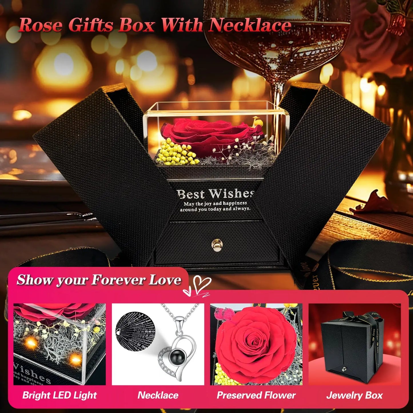 Everlasting Love Rose Necklace