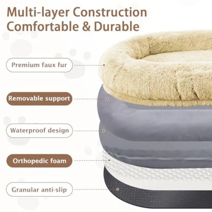 Human Dog Bed 71''x45''x12'' Size Fits Adult and Pet Washable Giant People Bed 10 CM Thick Memory Foam Large Oversize Pet Bed w