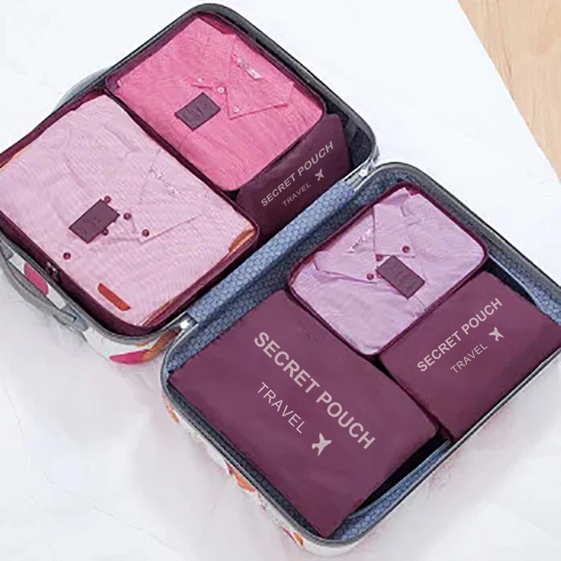 6pcs Travel Luggage Storage Bags, Versatile Lightweight Storage Pouch, Dustproof Duffle Bag