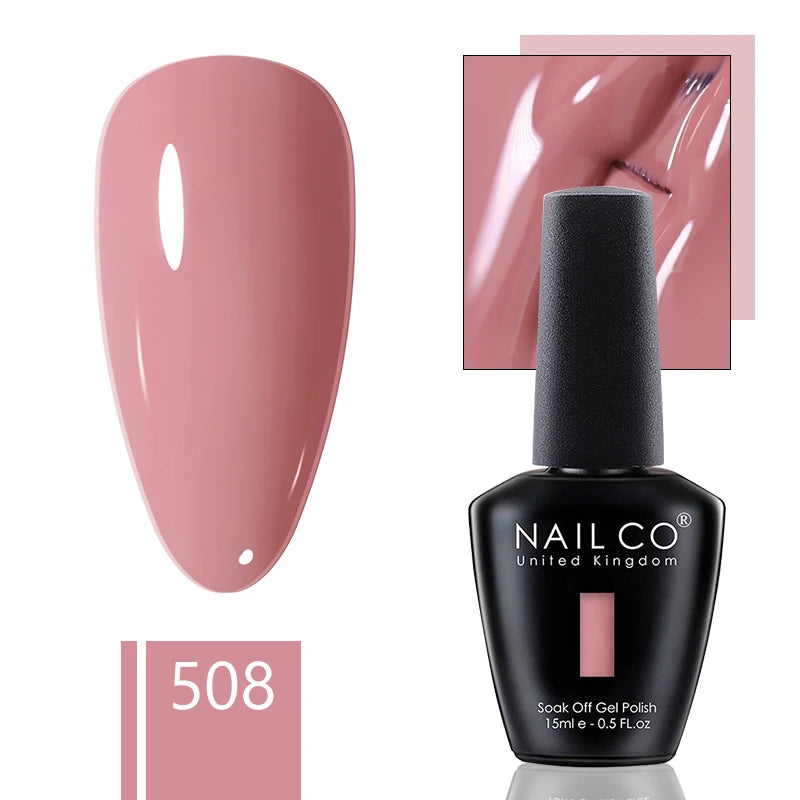 NAILCO 15ml Gel Nail Polish Nude Pink Gellak Color Series Gel Lacquer Set For Nails Glitter UV Nail Art LED Flower Gel Varnishes