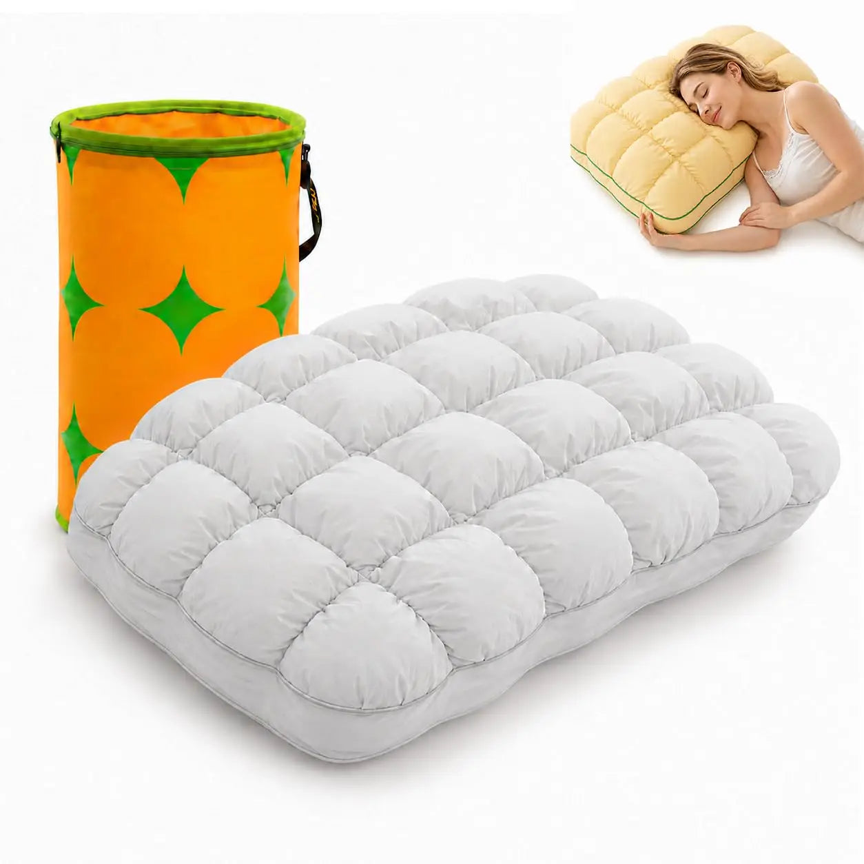 Marshmallow-Soft Pillow for Adults, Soft Cloud-Like Fluffy Pillow for Sleeping, Bedroom, Side and Back Sleepers (FREE Robe and Eye Mask)
