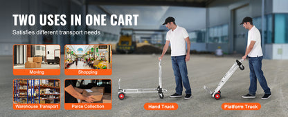400lbs Folding Hand Truck Lightweight Dolly with Wheels Foldable Luggage Utility Cart for Warehouse Transport Moving